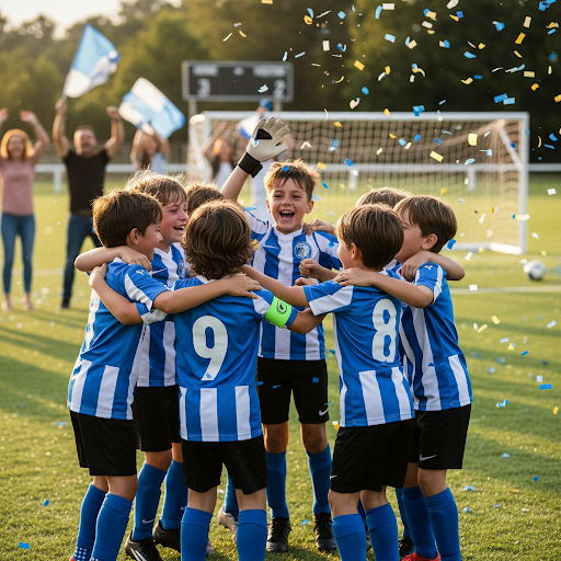 Equipo celebrando una victoria